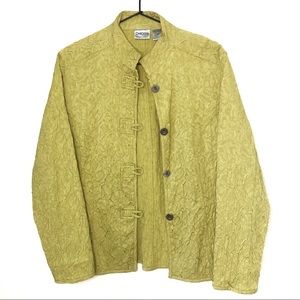 Chicos Chartreuse Textured Jacket Blazer Size 1/M